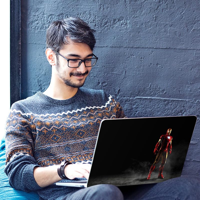 Image of Ironman 01 Full Vinyl Laptop Skin /Sticker /Cover for 13 to 13.3 Inches Laptops Laminated-Removable-HD Quality Compatible for Hp-Dell-Sony-Lenovo-Asus etc.(13x9.2 Inches)