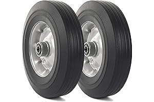 (2-Pack) AR-PRO 10" Flat Free Tires | Solid Rubber Replacement Tires for...