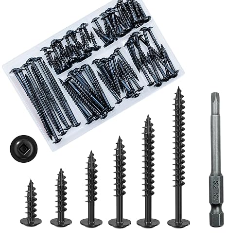 Wensilon (Black) Pocket Hole Screws Wood Screw kit, 87PCS, Round