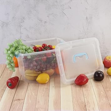 12 Quart Plastic Bin with Handles, Clear Latching Storage Box, 1 Pack