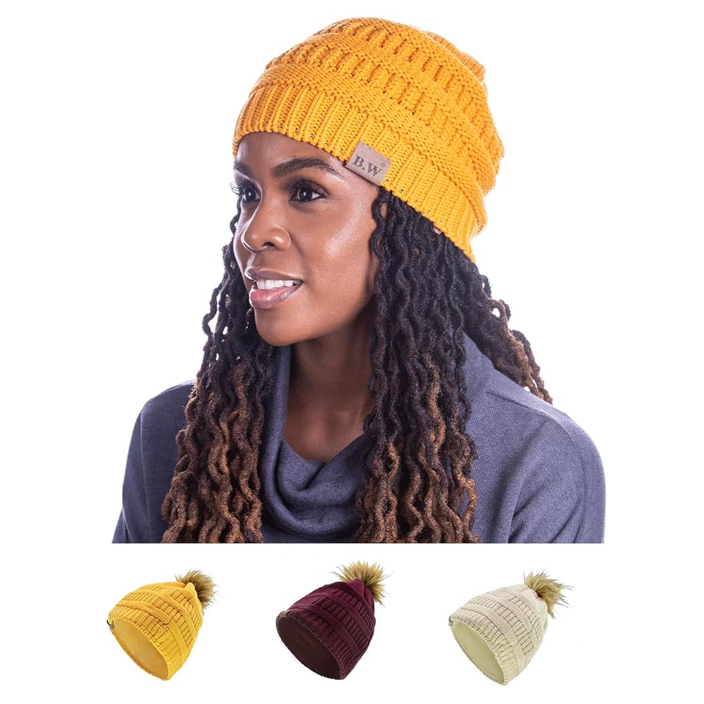 Beanies For Women Women's Satin Lined Slouchy Beanie Winter Hat UK