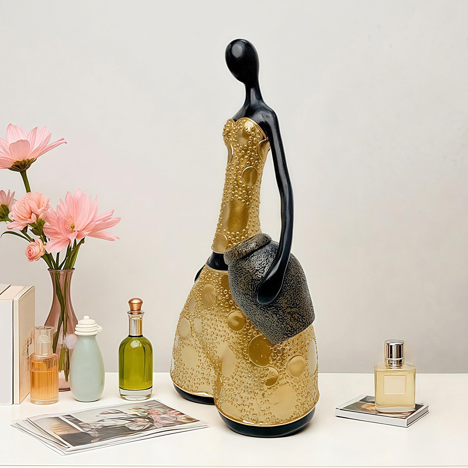 Scultura Astratta Ornamenti Personaggio con Vaso