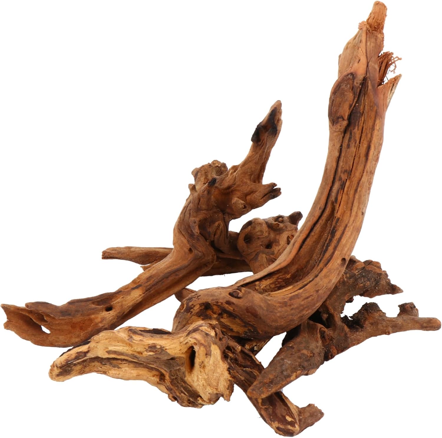 DECHOUS Realistic Aquarium Stump Ornament 3 Pack Plastic Home Accessories Lifelike Wooden Craft for Fish Tank Decor