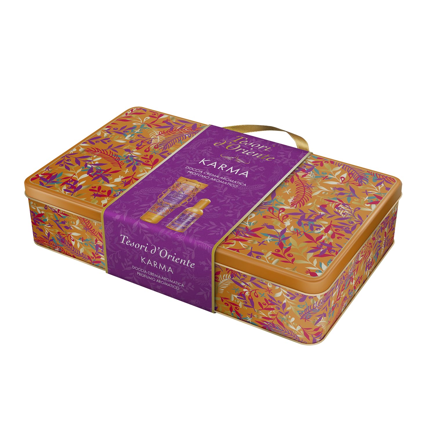 Tesori d'Oriente - Geschenkset Karma, mit Duschcreme 250 ml und aromatischem Duft 100 ml, frischer und blumiger Duft, Noten von Bergamotte, Nashi, Vanille
