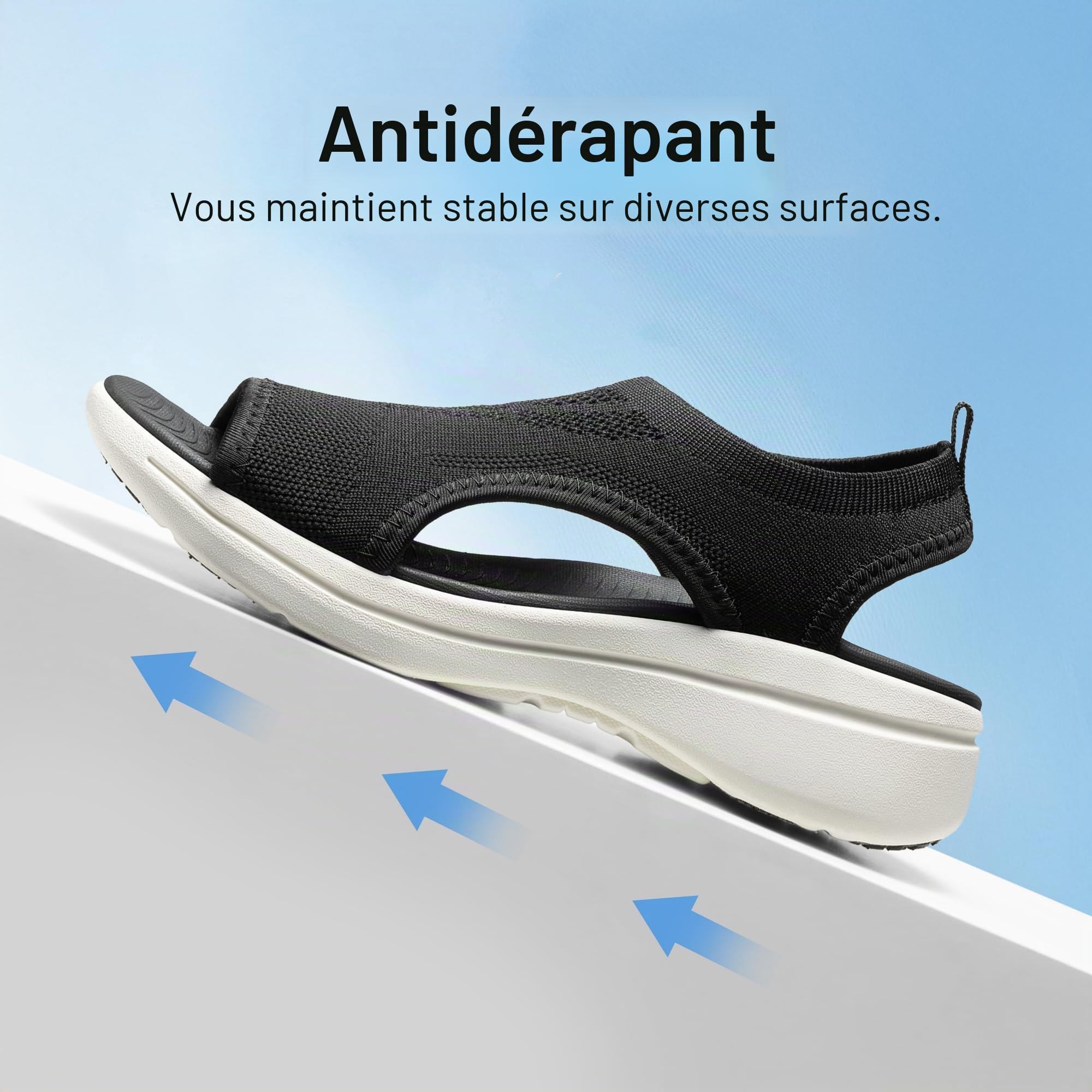 DREAM PAIRS Sandales de Sport à Bout Ouvert Respirantes et Confortables Sandale d’été pour Femmes Antidérapantes DWUMST2508