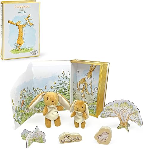 KIDS PREFERRED Guess How Much I Love You My First Playset Lindo conjunto de peluche de conejito de peluche para bebés, bebés y niños pequeños