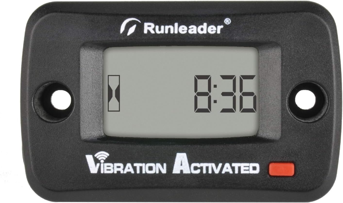 Runleader Digital Wireless Hour Meter, Vibration Activated, Maintenance