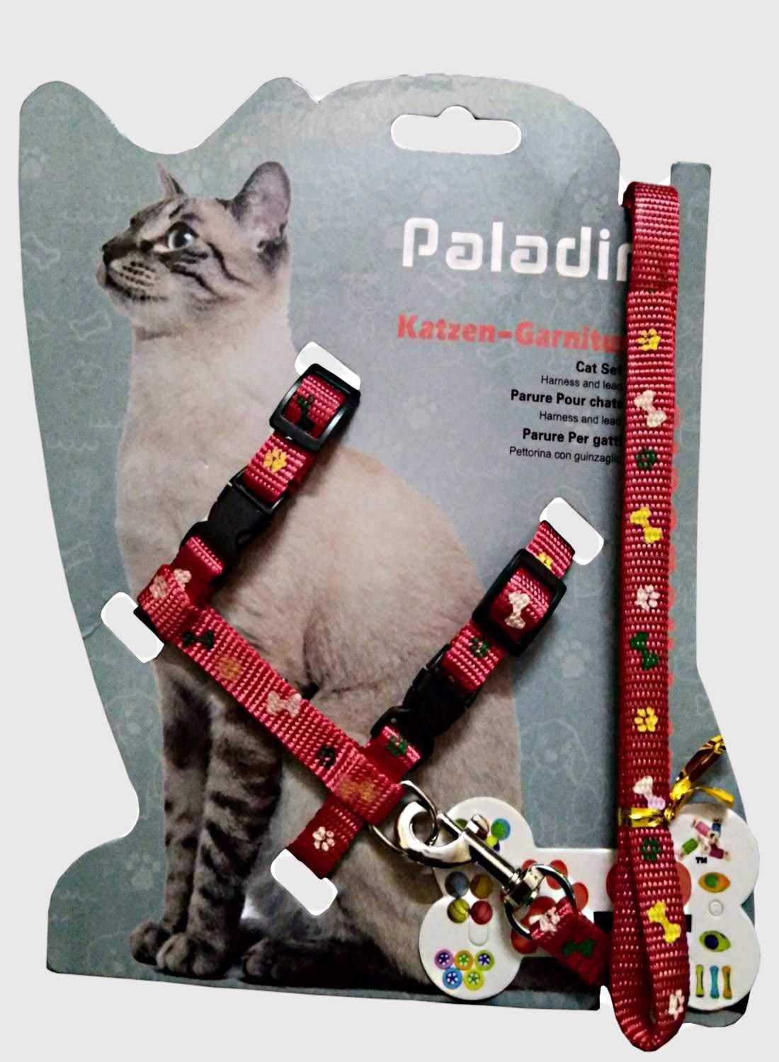 The DDS Store Adjustable Nylon Harness Strap Collar with Leash Set Small Pet Walking Body Harness Set for Cats, Harness and Adjustable Nylon Leash, Safe Breakaway Cat Puppy Kitten (Red Printed) (B08SBSXFV1) Amazon Price History, Amazon Price Tracker