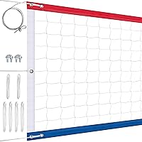 LAOXUE Heavy Duty Outdoor Volleyball Net 32x3FT Weatherproof HDPE with Steel Cable & Thick Borders for Backyard Beach Play