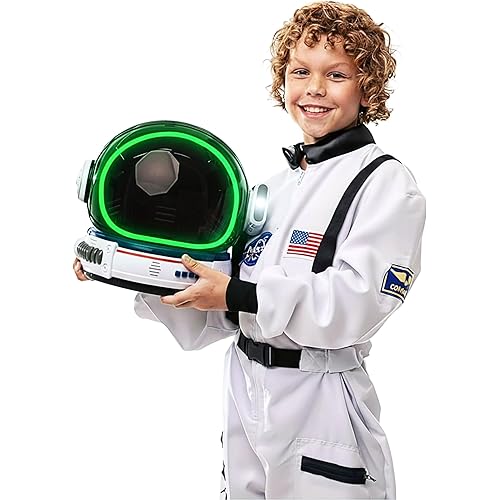 Astronaut Costume for Kids with Helmet, Halloween Costumes for kids Nasa Astronaut Helmet Suit with Movable Visor