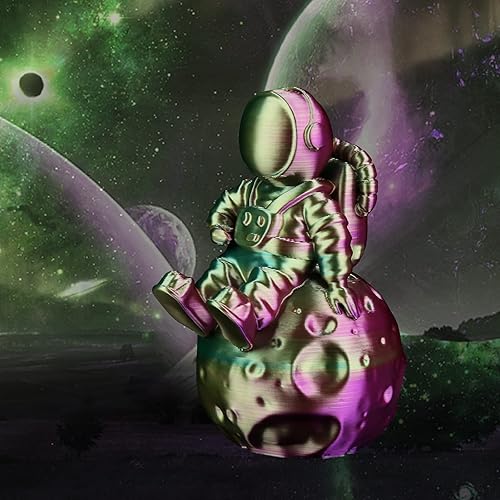 Miniatura 3 de AMOLEN Filamento PLA de triple color seda para impresora 3D de 0.069 in, filamento de coextrusión verde fucsia dorado, 2.2 libras