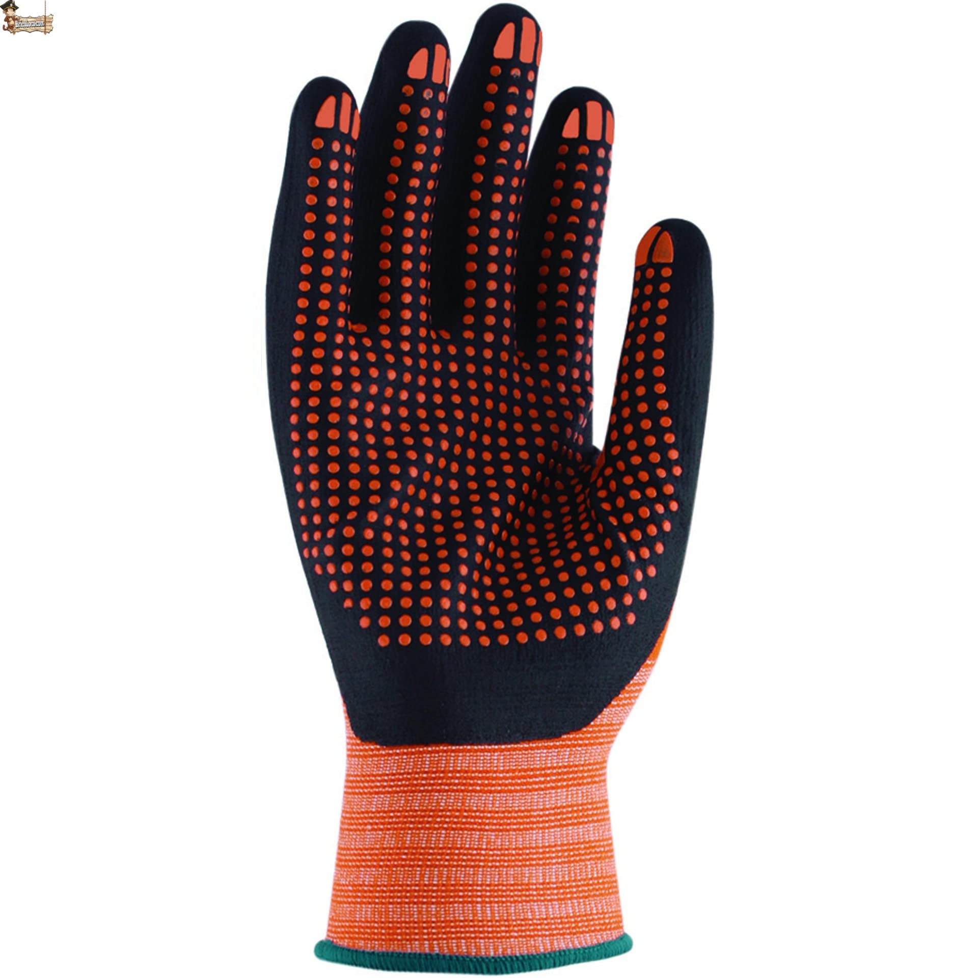 BricoLoco.com 12 PARES Guantes trabajo mecánico nitrilo, nylon sin costuras. Puntos dots para ¡¡¡ MÁXIMO AGARRE !!!. Excelente adaptación a la mano. (12, Talla 10)