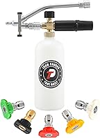 Vista 1 de Tool Daily - Cañón de espuma con accesorio de conector dual, conector rápido de 1/4 pulgadas, 5 puntas de boquilla para lavado a presión, 1 litro