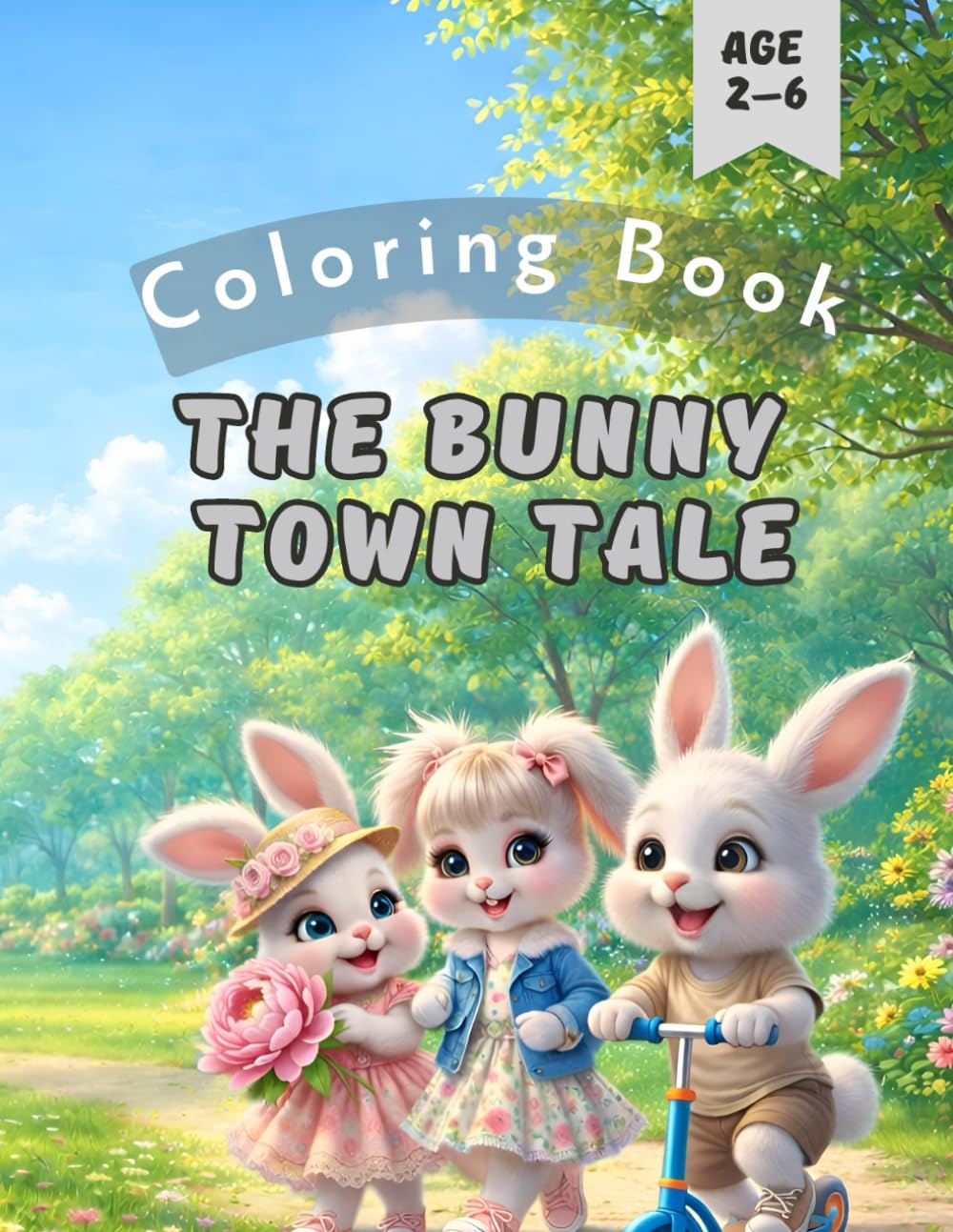 The Bunny Town Tale. Coloring Book for Kids Ages 2-6.: A Calm Story and Coloring Book for Toddlers Ages 2–6 with Gentle Scenes and Happy Bunnies