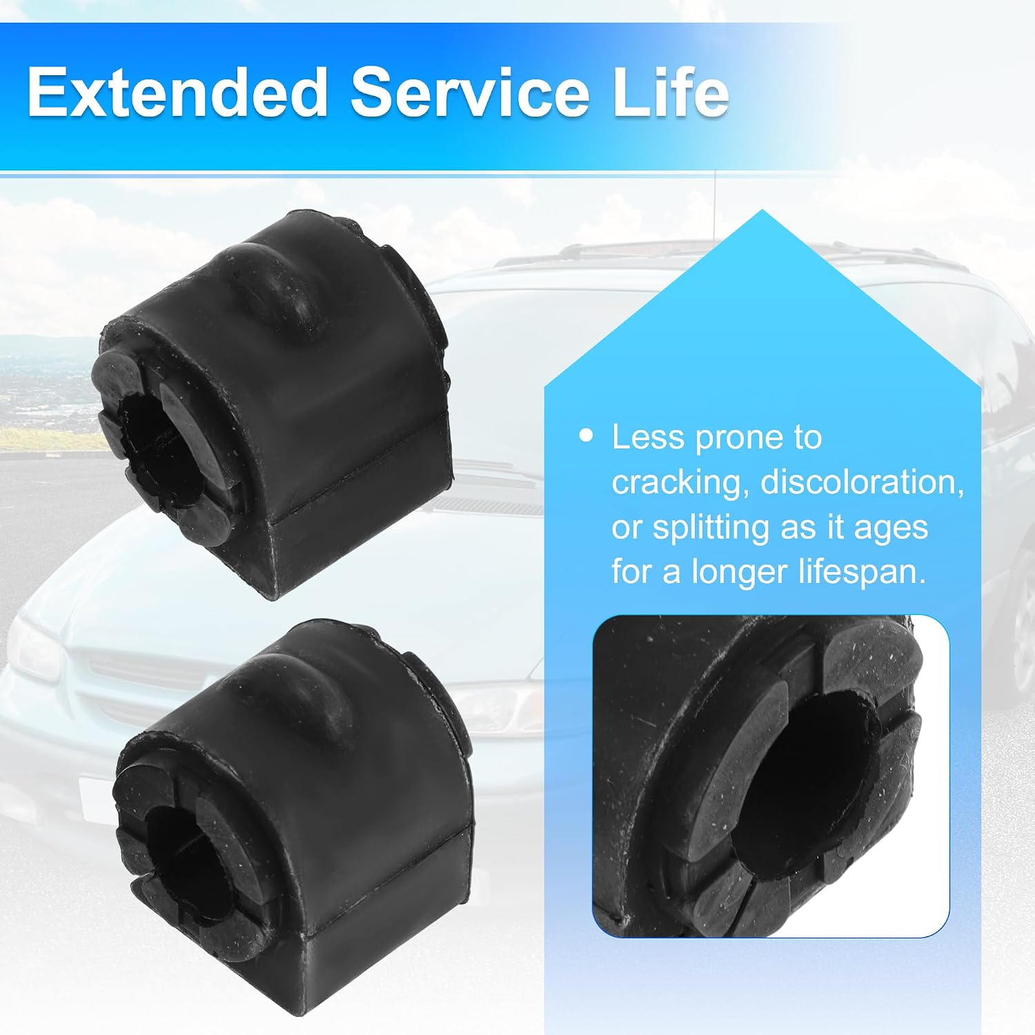 No.CV6Z5484C/K201945 Front Left Front Right Stabilizer Sway Bar Bushing Kit for FORD C-MAX 2013-2018 Rubber Suspension Kit Black 2 Pcs