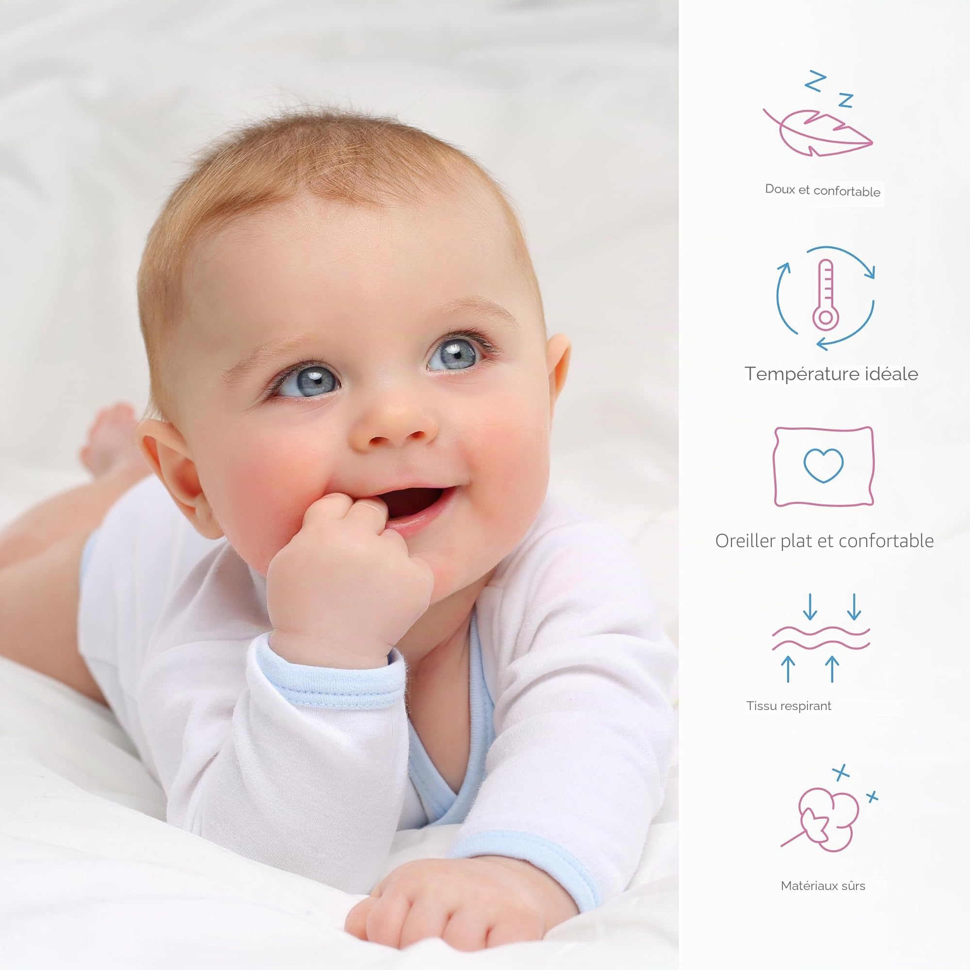 Baby Comfort Parure de lit pour lit d’Enfant 100% Coton avec Couette matelassée 150 x 120 cm et Oreiller (12 Mois+)
