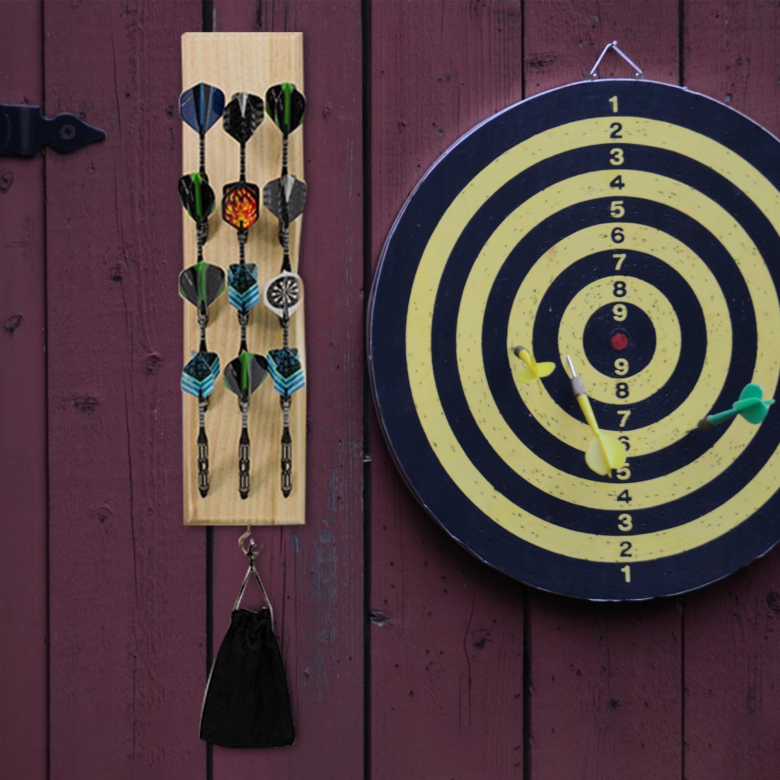 Dart-Wandhalterung für Dartpfeile, Wandhalterung, Dartständer für die Wand, Dart-Ständer für die Wand, mit Aufbewahrungstasche und Schrauben, um 12 F anzuzeigen