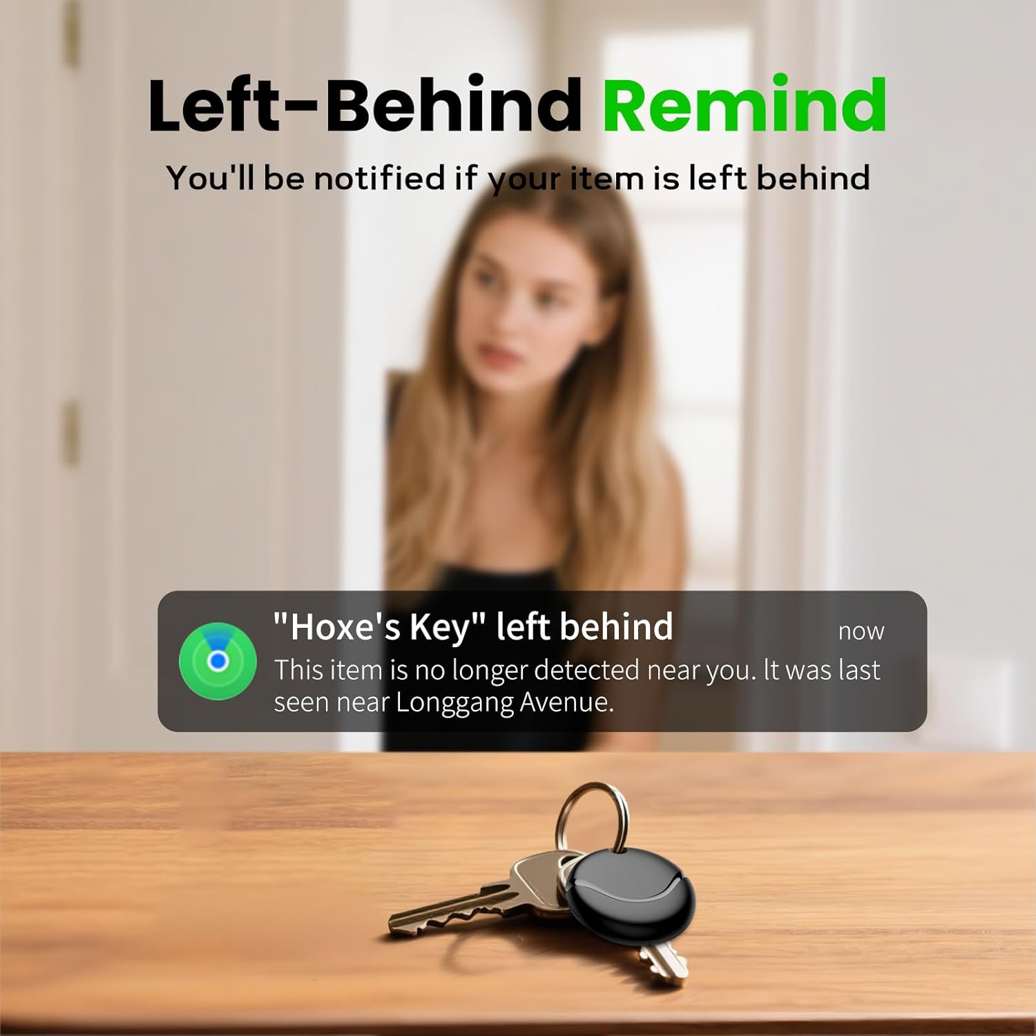 Air Tracker Tags-4 Pack Black, Bluetooth Tracker Works with Apple Find My (iOS Only), Smart Tag with Lanyard, Item Finder for Luggage, Key, Suitcases, Replaceable Battery, IP67 Waterproof Tracking Tag - Image 4