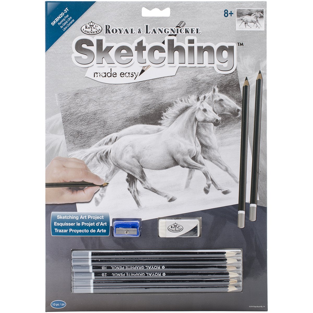 Royal Brush Sketching Made Easy Kit - Delfine, Inkl. Bleistifte, Radiergummi, Spitzer, A4 (22,9x30,5 Cm)