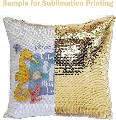 Miniatura 3 de Funda de almohada de sirena para sublimación, diseño de sirena, funda de cojín mágica en blanco, funda de cojín decorativa cuadrada de 15.7 x 15.7