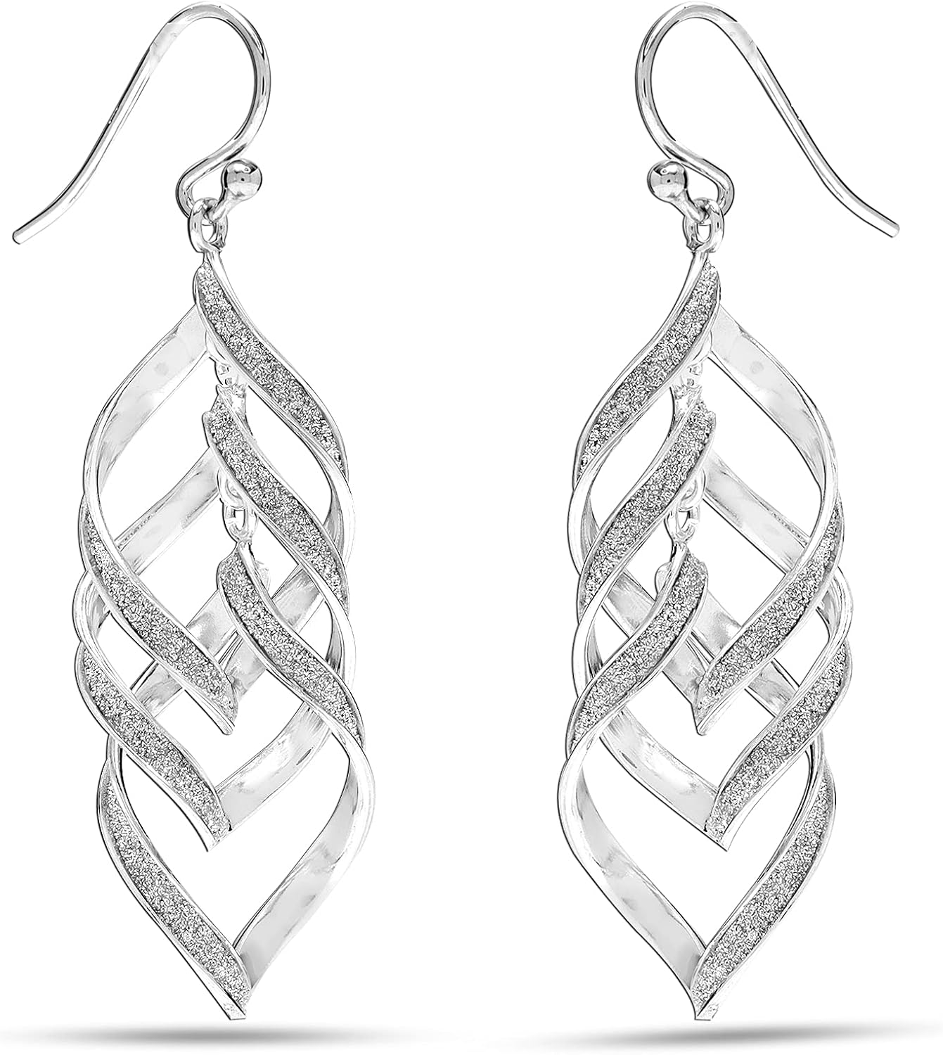 Charmsy 925 Sterling Silver Infinity Knot Twist French Wire Drop Dangle Earrings for Women - Image 3