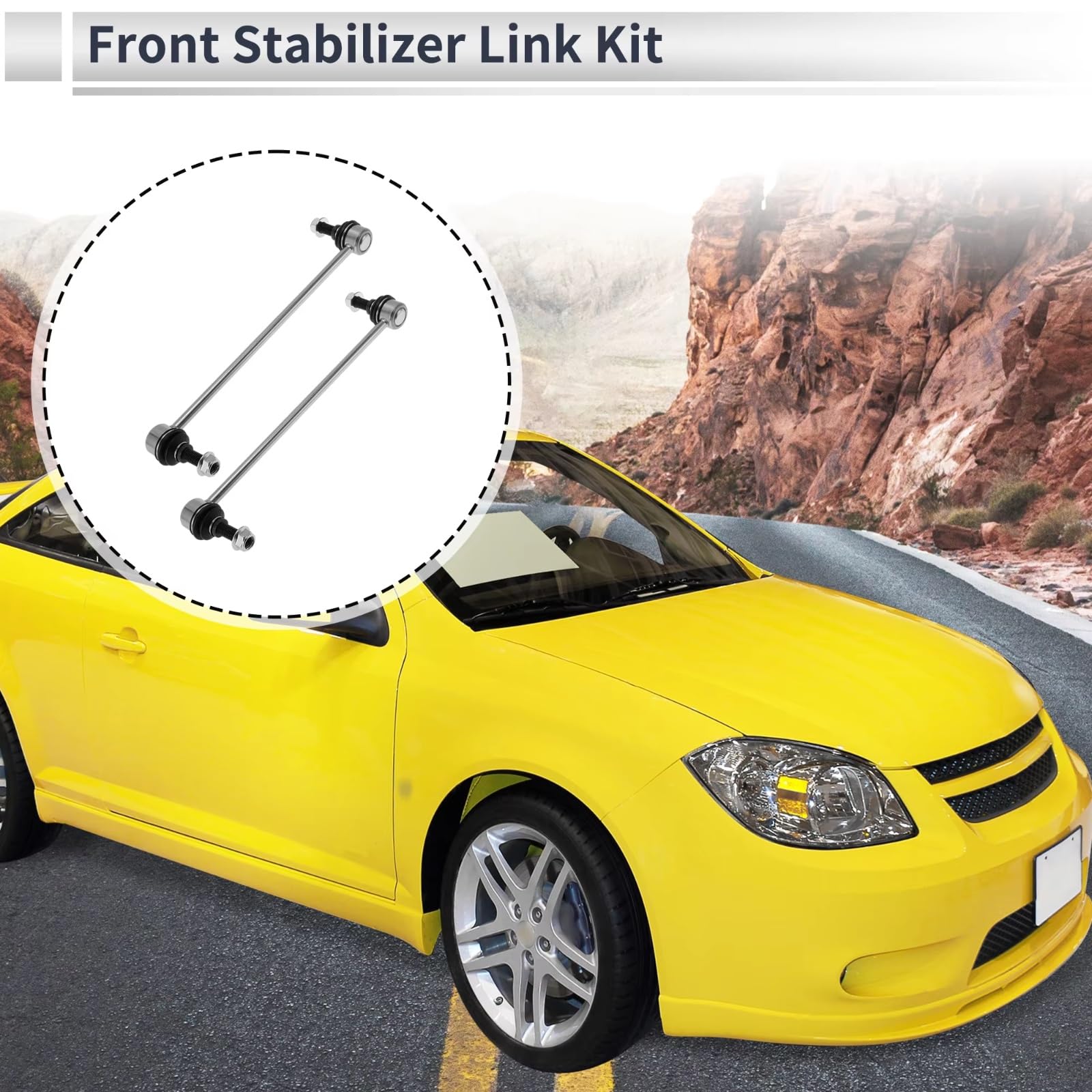 Kit de Barra estabilizadora (1 par) y Extremos de Barra de suspensión K80235 compatibles con Chevrolet Malibu 2004-2006 2007 2008 2009 2010 2011 2012