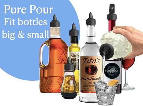 Miniatura 3 de Boquillas para verter y tapas universales para insectos, vertedores de licor con tapas de goma para botellas de alcohol, aceite de oliva, jarabe,