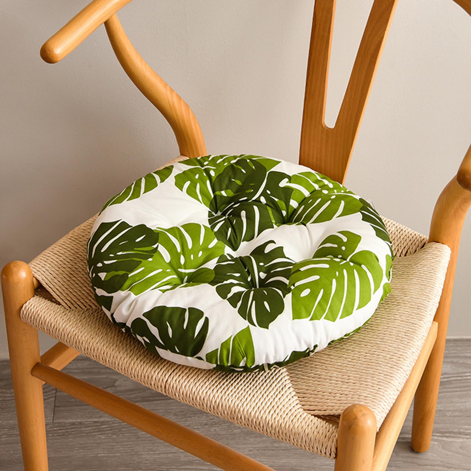 2 Pieces Round Chair Seat Pads Floor Pillow Tatami Seating Pillow Thick Padded Cushion Chair Seat Pads for Home Kitchen Dinning Patio Chairs Balcony Office Outdoor Meditation (Green) - Image 3