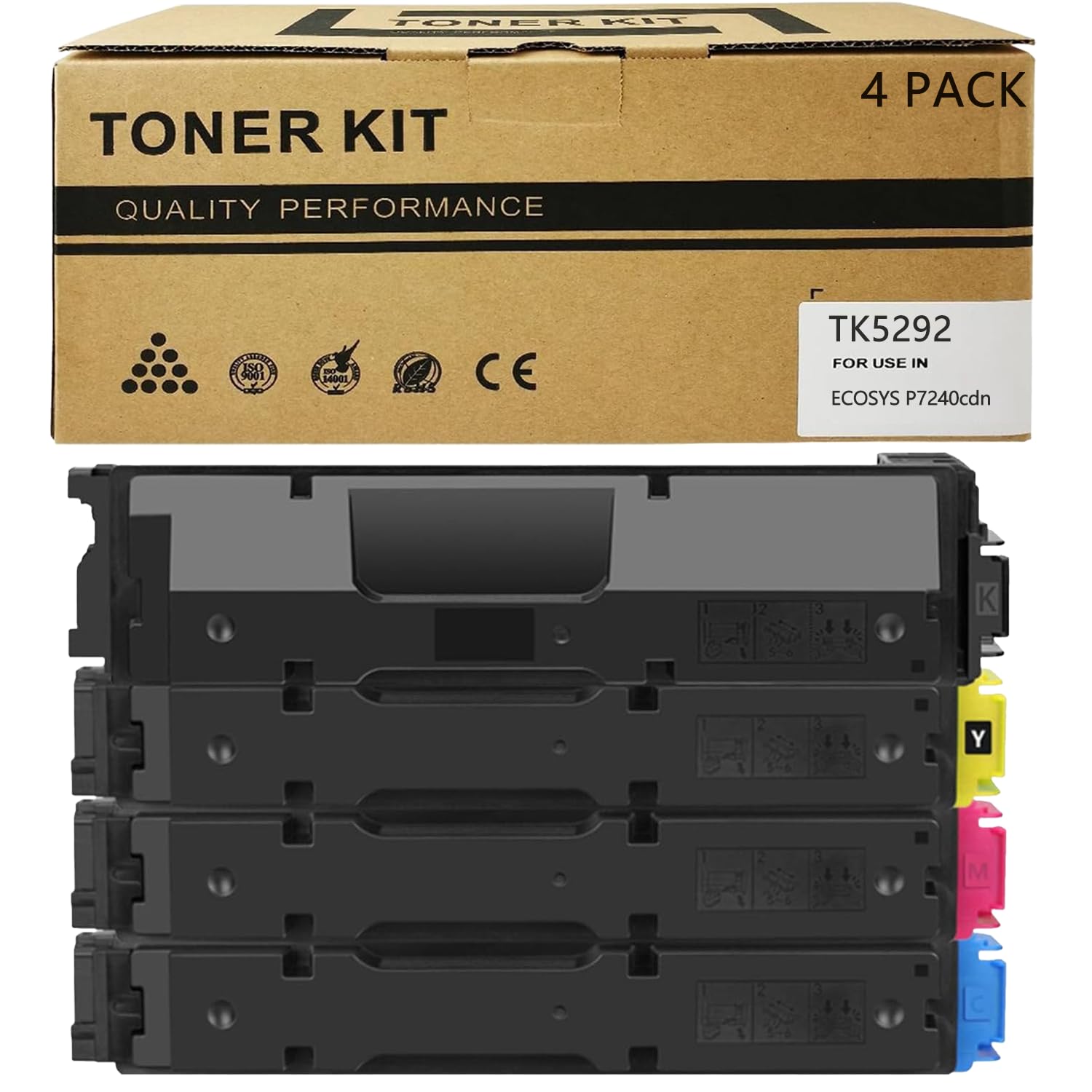 Photo 1 of TRICARI TK5292 Compatible for Kyocera TK-5292 TK5292K TK5292C TK5292M TK5292Y Toner Compatible for Kyocera ECOSYS P7240cdn Printer