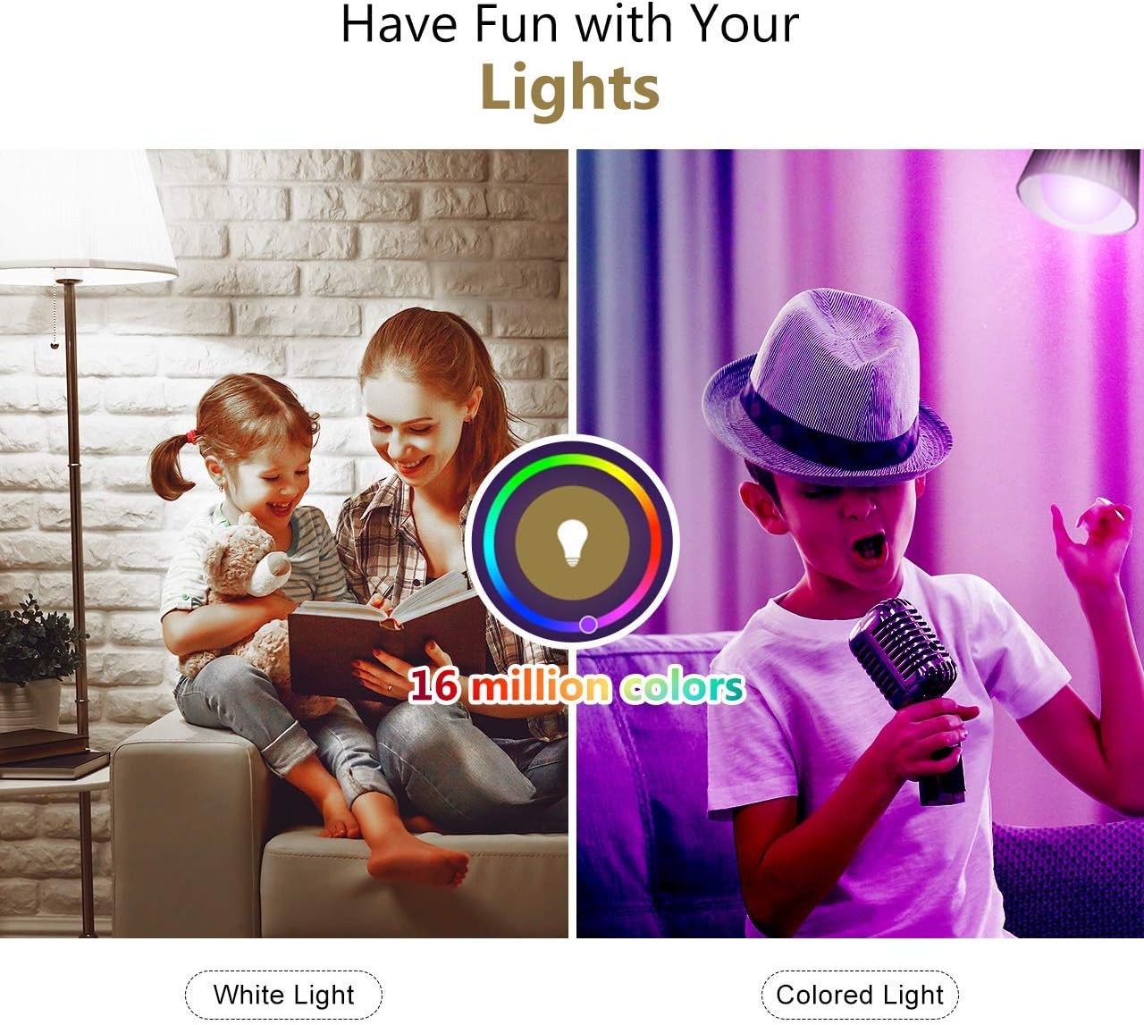 🔥 Cаѕhbасk uр tо 70% WiFi/Cloud Enabled Smart LED Bulb Alexa & Google Home Compatible Dimmable Multicolor & Multi-White RGBW 7W (60W Equiv.) E26/27 Voice & App Control Music Sync and Timer Control Several Bulbs w/ One App