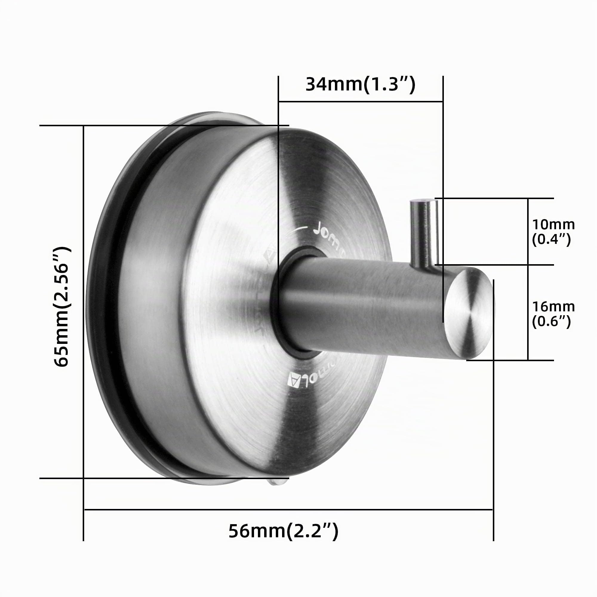 JOMOLA Crochet Ventouse Salle de Bain Mural Accroche Serviette Inox Puissant Porte Serviette Douche Cuisine Ventouse Patère Manteau Carrelage Brossé 2 PCS