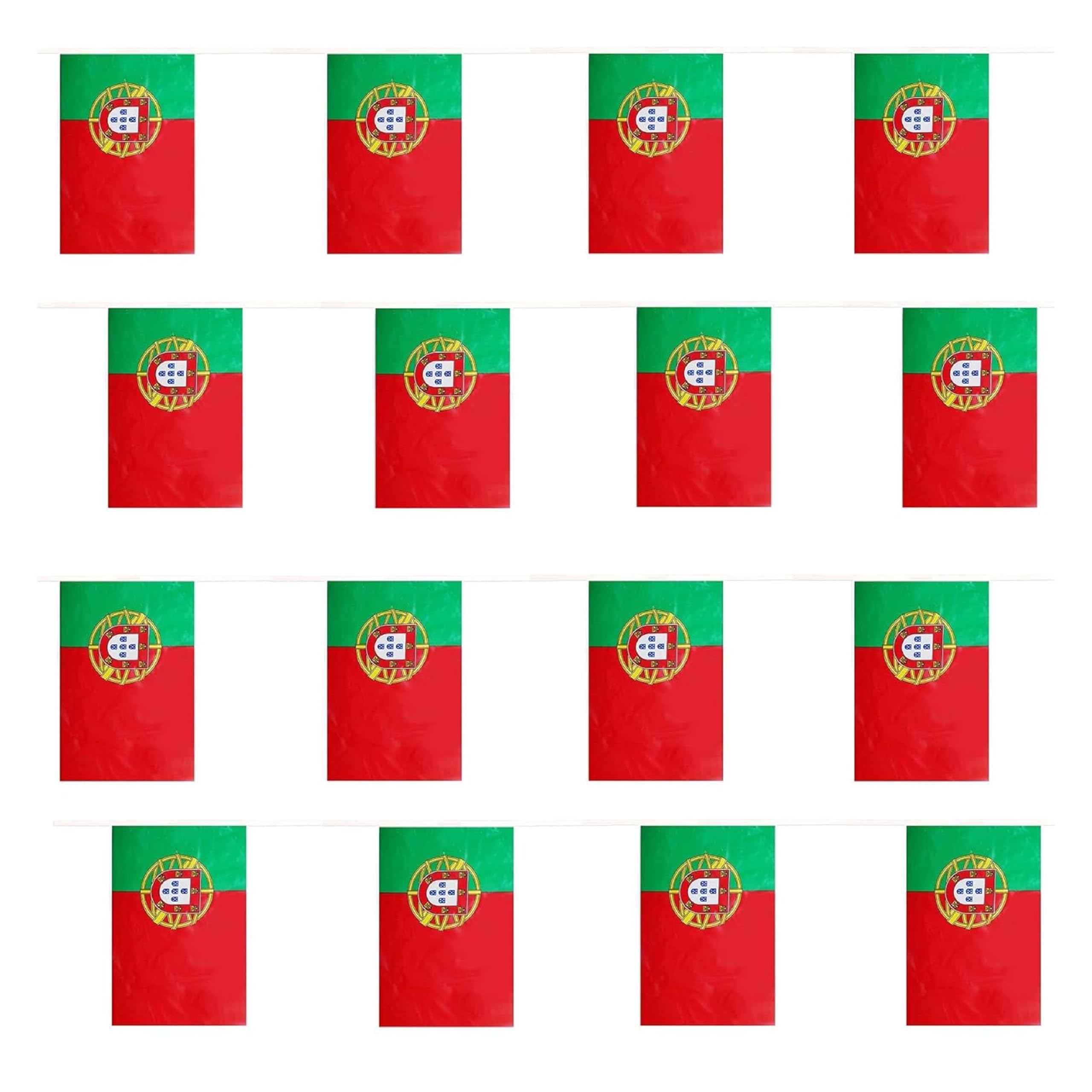 Portuguese Flag Bunting - 120m 396ft - 240 Flag - Plastic all Weather Portugal Bunting Decoration for Indoor Outdoor Sporting Events, Street Parties, Festivals and Celebrations
