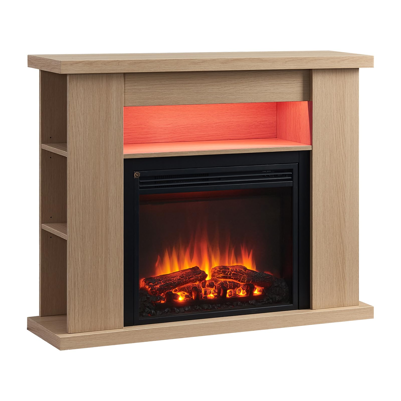 Flamme 43" Lipson Freestanding Fireplace Suite Natual Oak Multiple Colours Available from B&Q