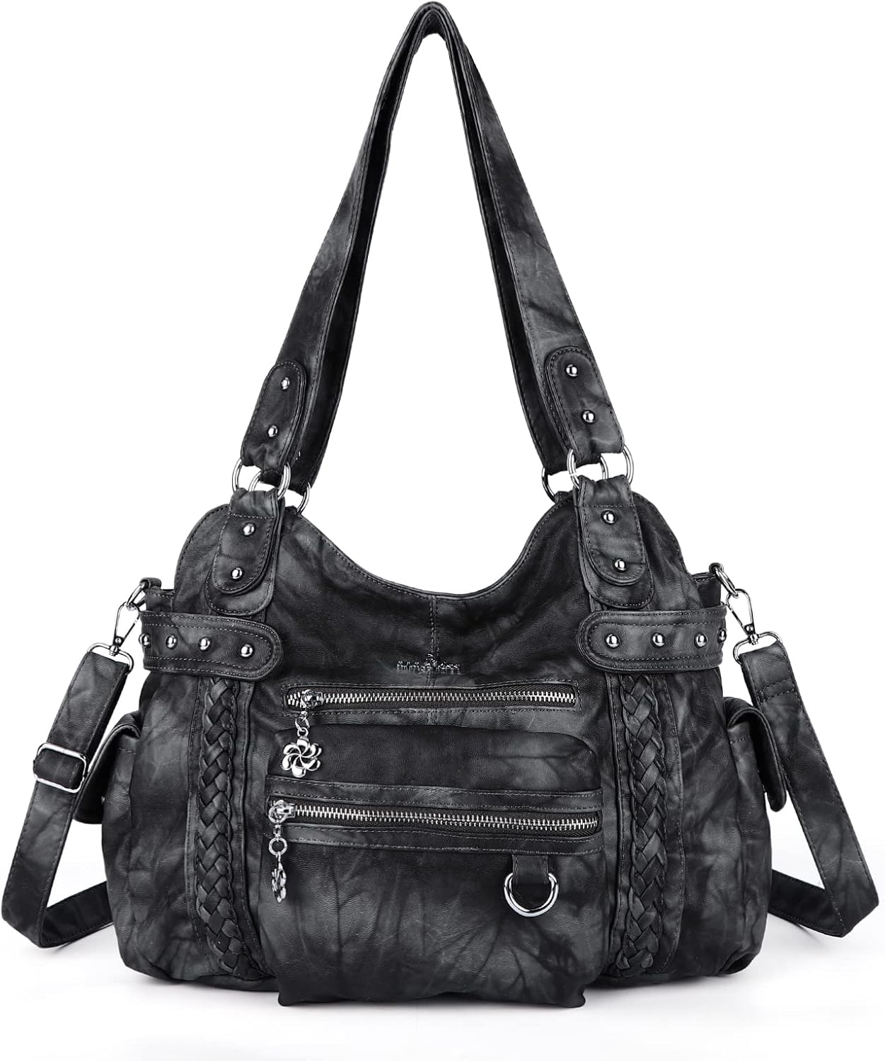 Angel Kiss Hobo Handbags for Women Soft PU Leather Shoulder Handbags Ladies Purses