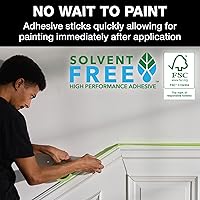 Vista 6 de FrogTape Advanced Painters Tape, 1.5 Inch Wide (1.41-Inch x 45-Yard) Multi-Surface Tape with PAINTBLOCK, Conforms Around Curves & Contours