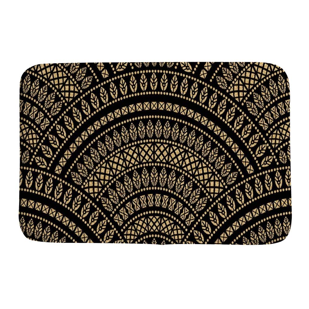 Tapis de bain absorbant en velours corail avec motif de plumes et envers de sécurité