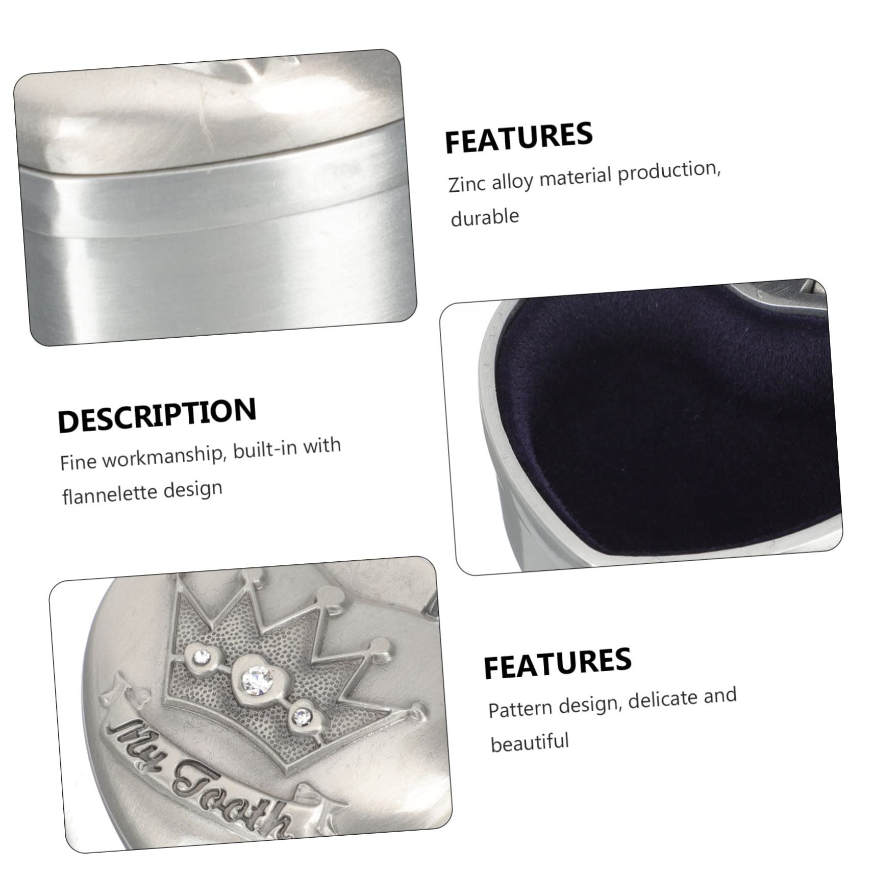 Toddmomy 2pcs Box Blue Keeper Teeth Saver for Tooth Storage Holder Keepsake Born Container Deciduous present Boxes for Silver Zinc Alloy