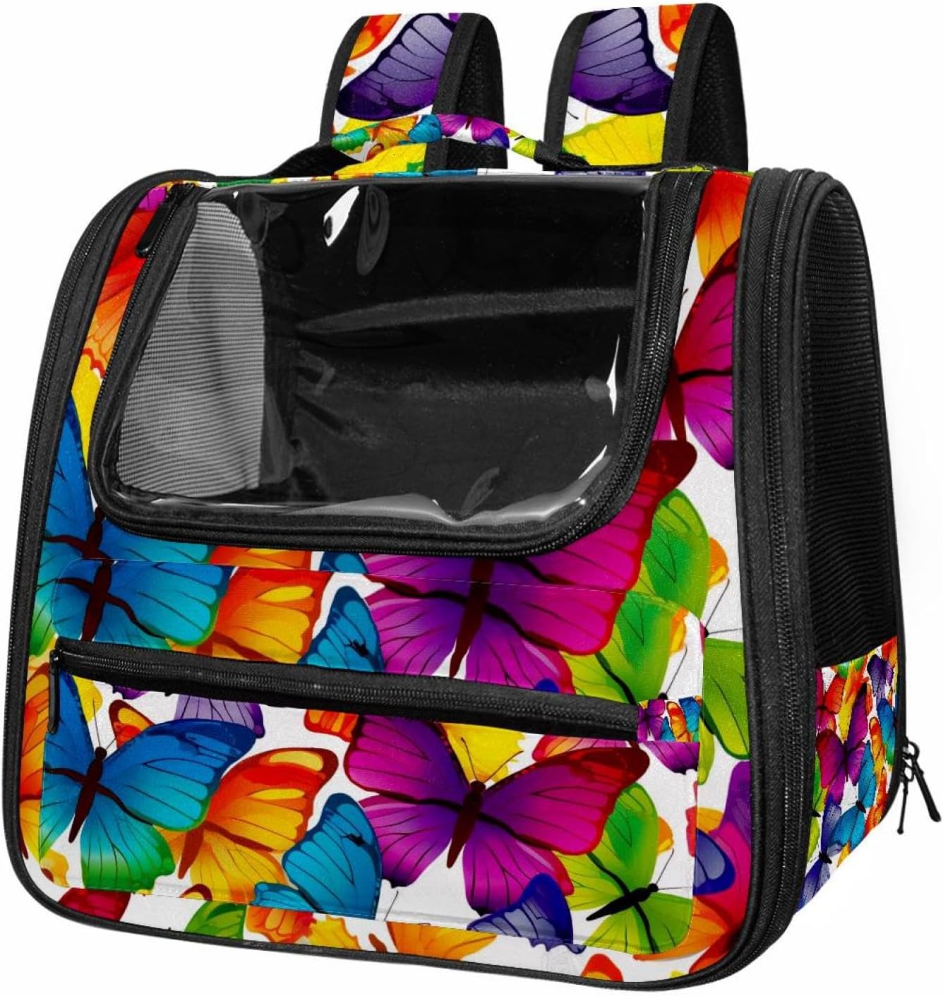 Portable Travel pet Backpack Carrier Hamster Bag Small Dog cat Carrier Breathable Hang Bag, Butterfly