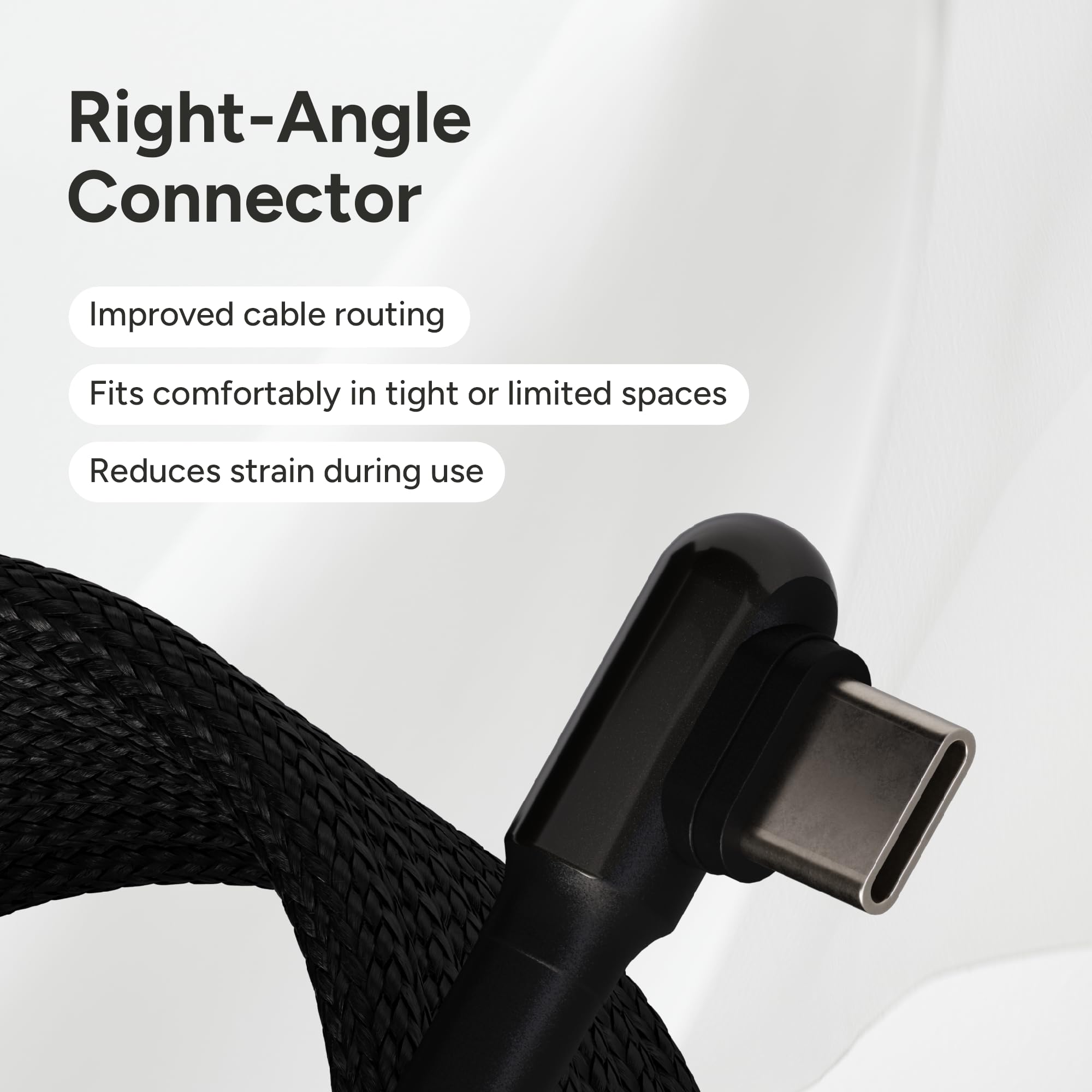 The Handy USB-C Cable – Pro – Cavo di ricarica magnetico auto-avvolgente, ad angolo retto, con alimentazione ad alta velocità, cavo di ricarica rapida anti-groviglio, compatibile con i dispositivi