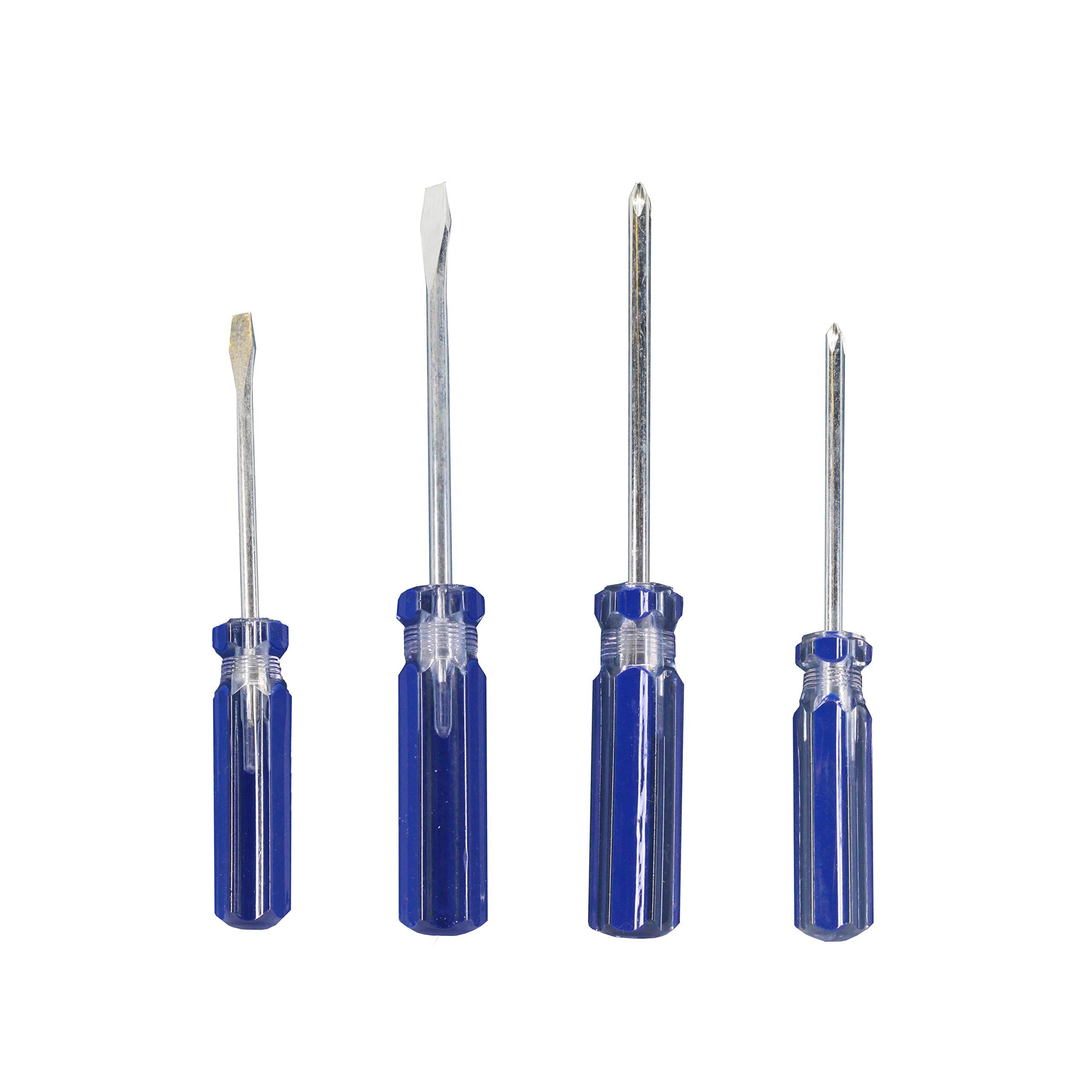 Kingman Screwdriver Set Assorted 2 Phillips & 2 Flat Head Tips (24 Pack)