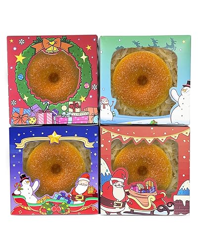 Miniatura 6 de Bakepacker Cajas de panadería de Navidad con ventana de 4 x 4 x 2.5 pulgadas, cajas de repostería de tamaño pequeño, mini cajas de galletas para