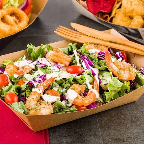 Vista 9 de Restaurantware Papel de periódico Bio Boat - 3" x 2" x 1" - Caja de 50 unidades Newsprint