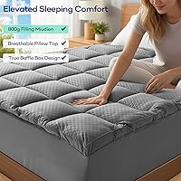 Vista 4 de OLANLY Cubrecolchón de Espuma Viscoelástica de Doble Capa de 4 Pulgadas Tamaño Queen para Dolor de Espalda, Funda de Colchón Tipo Pillow Top