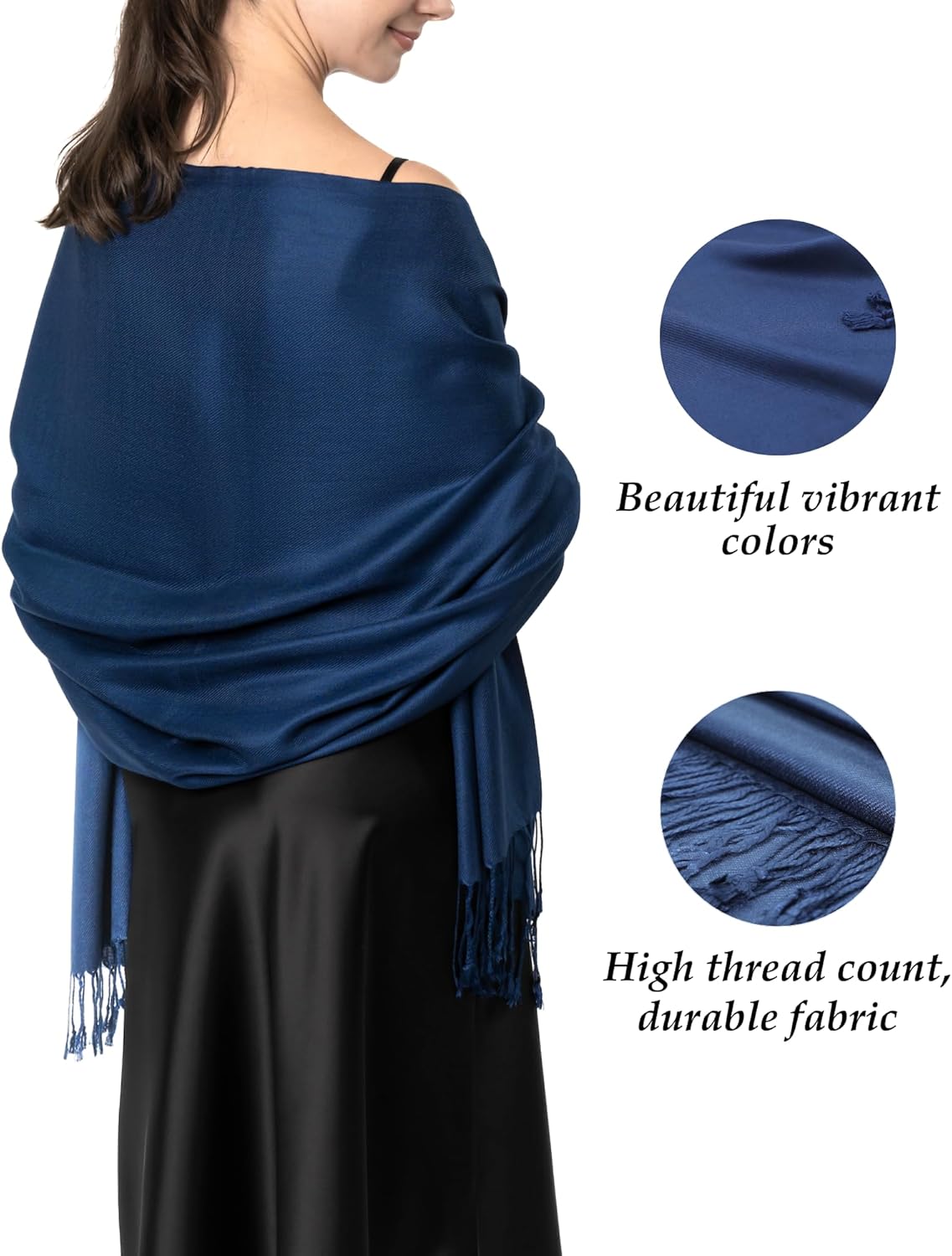 Achillea Soft Silky Pashmina Scarf for Women – Shawl Wrap for Evening Dresses, Bridesmaids, Weddings & Everyday Wear - Image 5