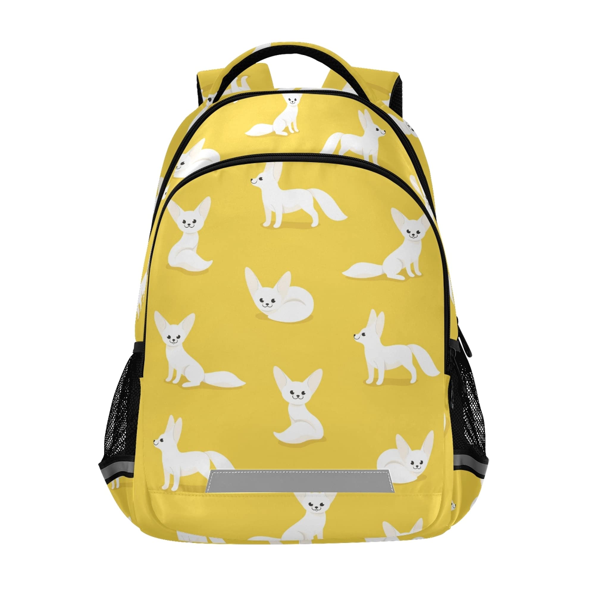 ALAZA Cute Fennec Fox Animal Yellow Backpack Purse for Women Men Personalized Laptop Notebook Tablet School Bag Stylish Casual Daypack, 13 14 15.6