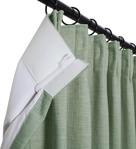 Miniatura 10 de Drapifytex Cortina plisada de lino sintético para oscurecer la habitación, 84 pulgadas de ancho x 84 pulgadas de largo, cortinas plisadas con