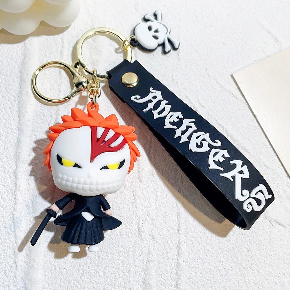BOENJOYGifts- Anime Bleach Keychain with Loop and Hook Key Chain Bag/Hanging Keyring Suitable for Bag Charm, Car Keychain, Bike Keychain| Size Approx 6-7 CM (Style G)