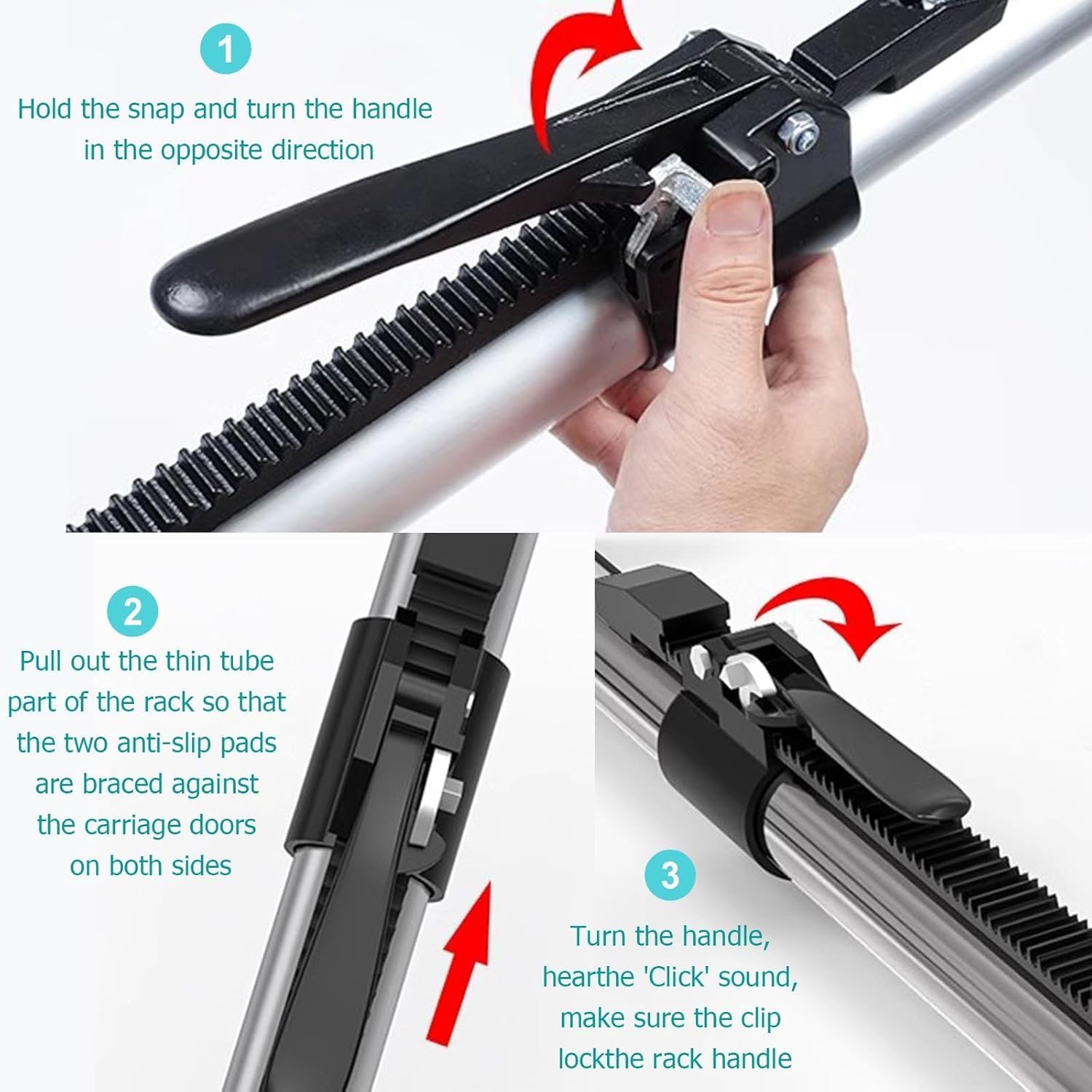 1 2 3 4 Pcs Heavy Duty Load Bars for Semi Trailers, Adjustable Cargo Bars for Pickup Truck, Skid Resistant Extended Ratcheting Cargo Bar for Pickup, Delivery(Silver-Pack of 3,183~221 cm)