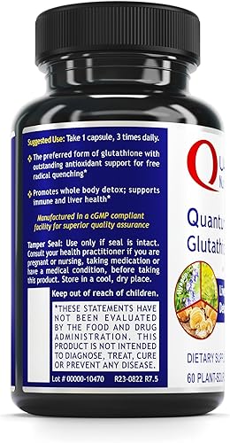 Miniatura 3 de QNL Glutathione Support - Glutathione Capsules for Adults - Organic Antioxidant, Liver & Immune Support Supplement - Supports Eye Health - 60