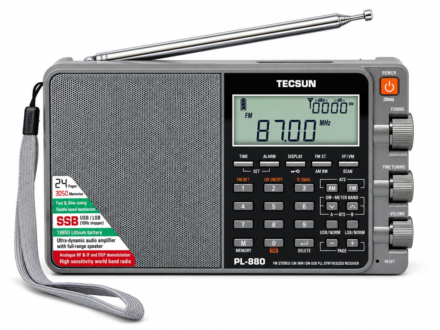 Amazon.co.jp: TECSUN短波ラジオPL-880 ホワイトカラー : 家電＆カメラ